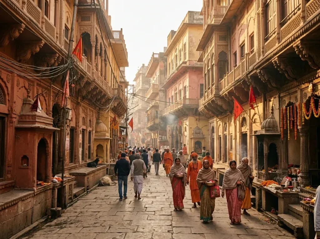 HOTELS NEAR THE VISHWANATH CORRIDOR: VARANASI STAYS BY WALKING DISTANC — FRONT VIEW / HERO — hero image, 16:9, first-hand photo preferred; if sourced, credit visibly