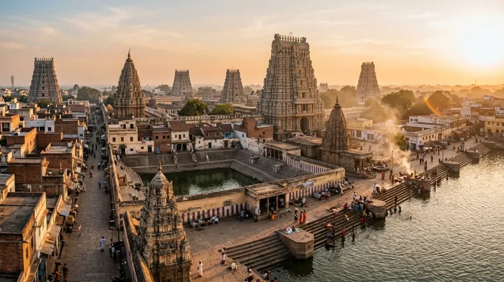 THE TEMPLE TOWN INDEX — FRONT VIEW / HERO — hero image, 16:9, first-hand photo preferred; if sourced, credit visibly